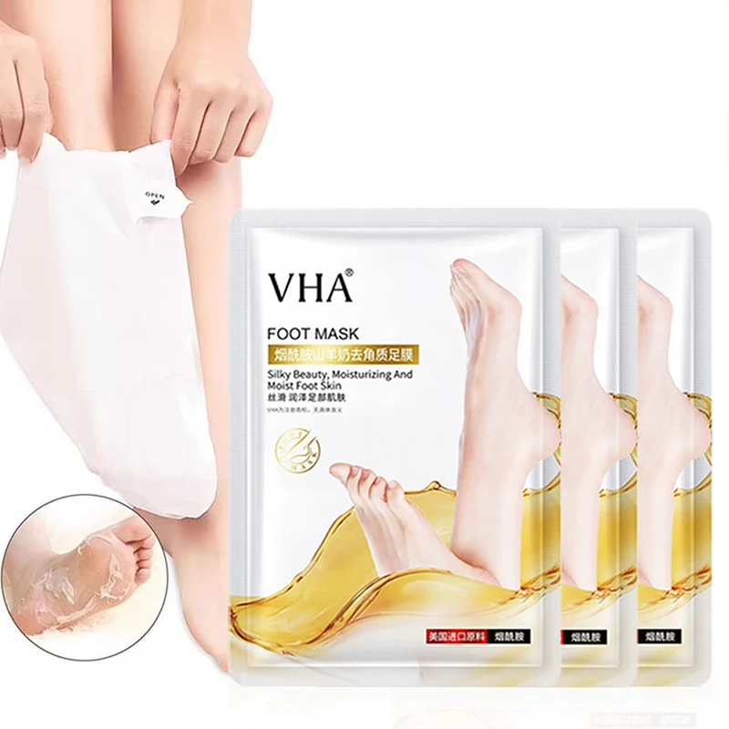1/3/5 Pairs Goat Milk Exfoliating Foot Mask Feet Pedicure Remove Dead Skin Moisturizing Foot Exfoliator Feet Masks Skin Care