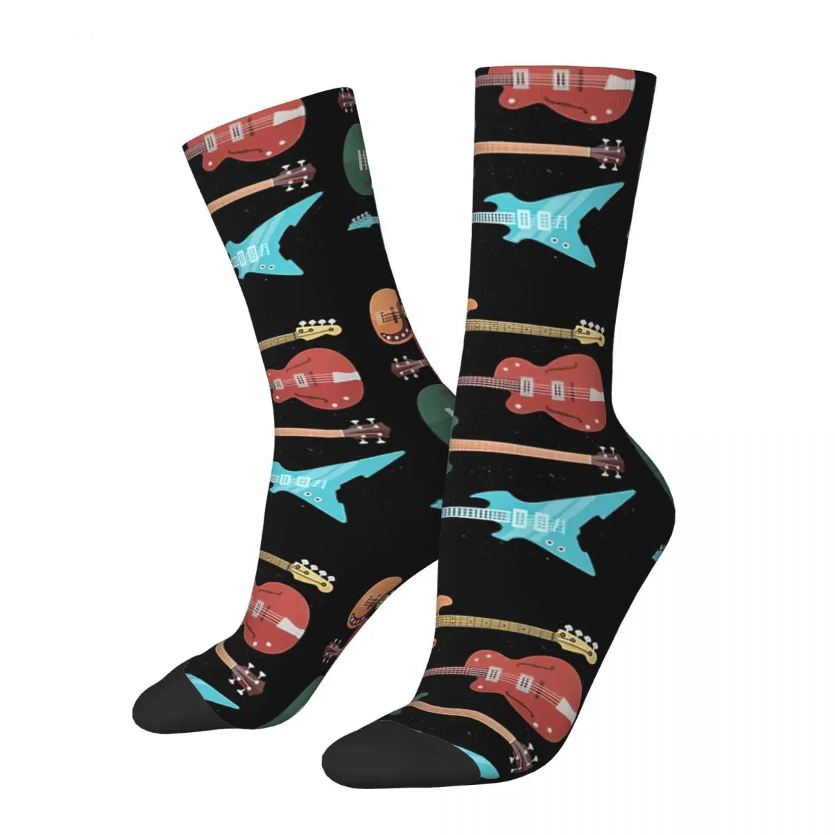 Retro Bass Guitar stockings Thickened thermal stockings Men's and women's stockings, For Unisex