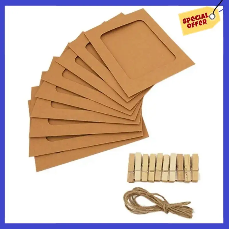 100PCS 6Inch Baby Shower Photo Frame Clip Wall Happy Birthday Banner DIY Wedding Anniversary Picture Party Favora01p