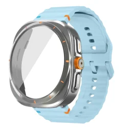Ultra Case+Band with Tempered Glass Screen Protector for Galaxy Watch 7 44mm (U Titanium)
