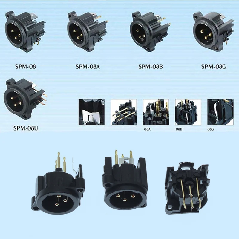 xlr macho soquete conector 3 polo multifuncional 05