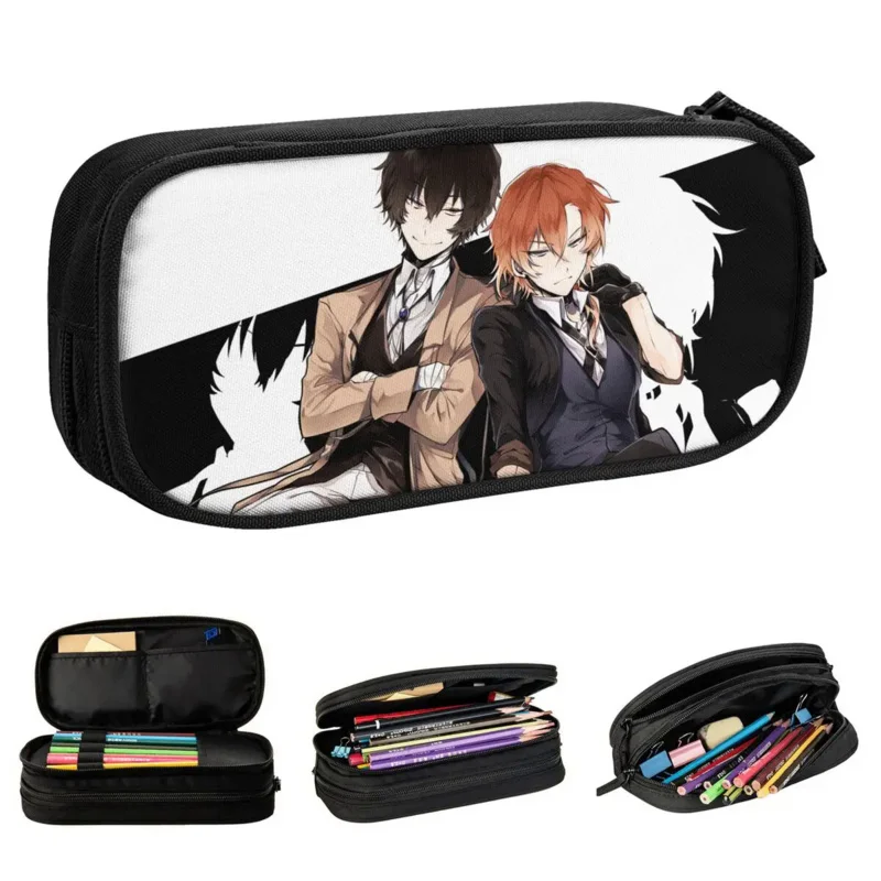 

Dazai Chuuya Pencil Case Bungou Stray Dogs Anime Pencil Box Pen Box Kids Big Capacity Bags Students School Zipper Stationery