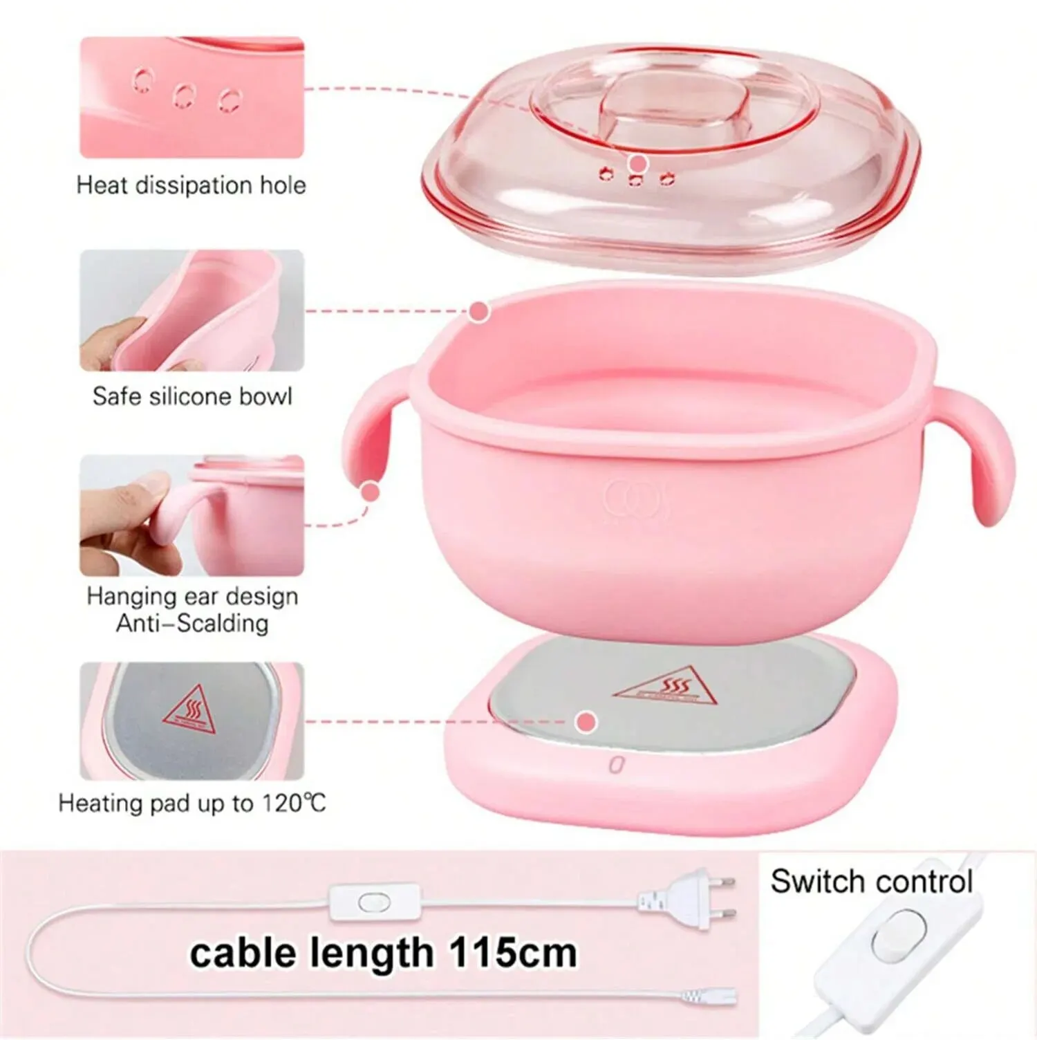 Multi-Purpose Hair Removal Wax Warmer Fast Heating Hot Wax Warmer Portable Electric Hot Heater Machine for Hair Removal