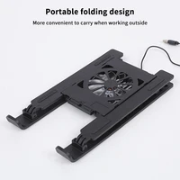 Support de Base de refroidissement pliable pour ordinateur Portable, support de radiateur pour ordinateur Portable, support rehausseur avec 1 ventilateurs de refroidissement 6