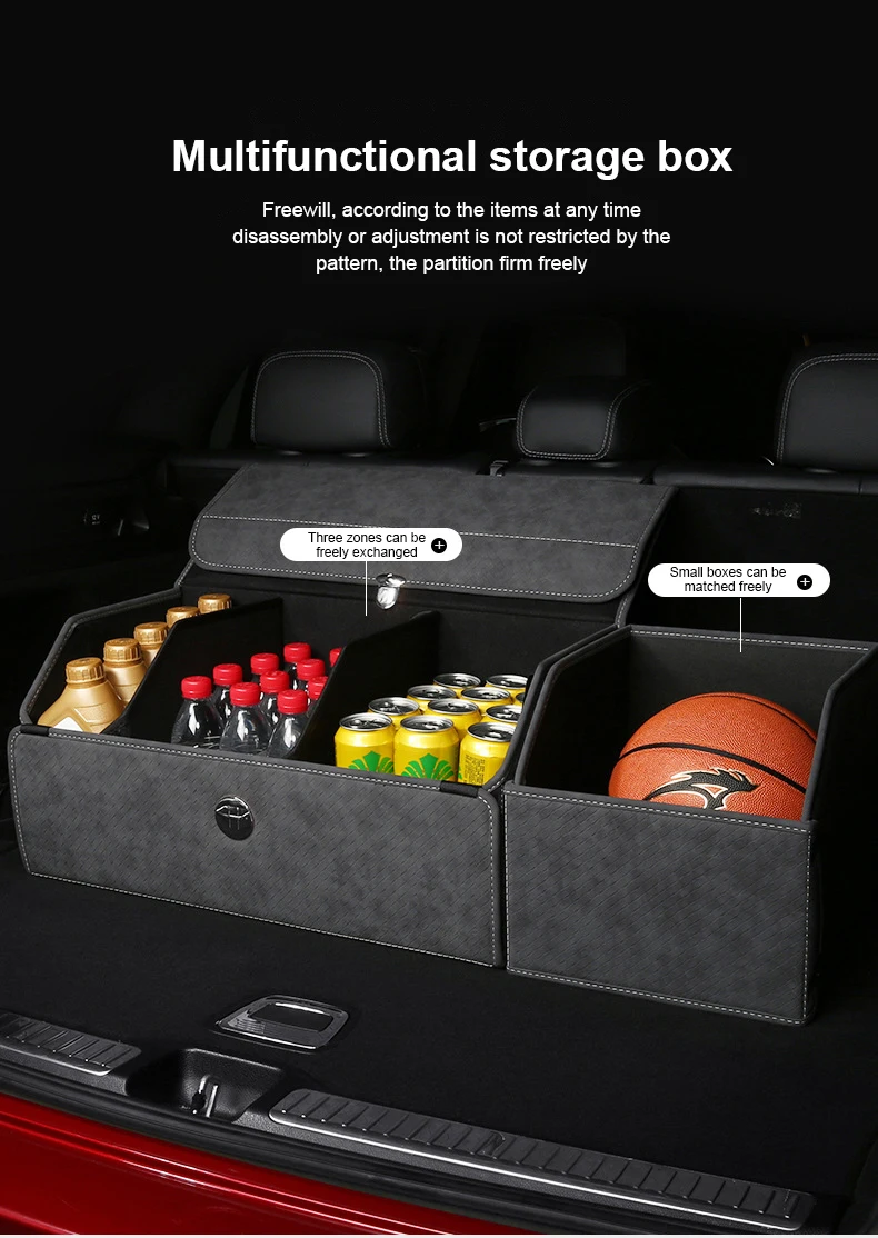 Leder Kofferraum Organizer Aufbewahrung sbox multifunktion ale Kofferraum  reinigungs box Auto Innenraum klappbare verschiedene Box große Kapazität