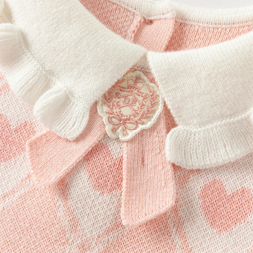 ديف بيلا الأطفال سترة فستان الخريف لطيف الحلو لطيف الفتاة طفل الحب طباعة الوردي فستان شبكي حفلة في الهواء الطلق DB3253507