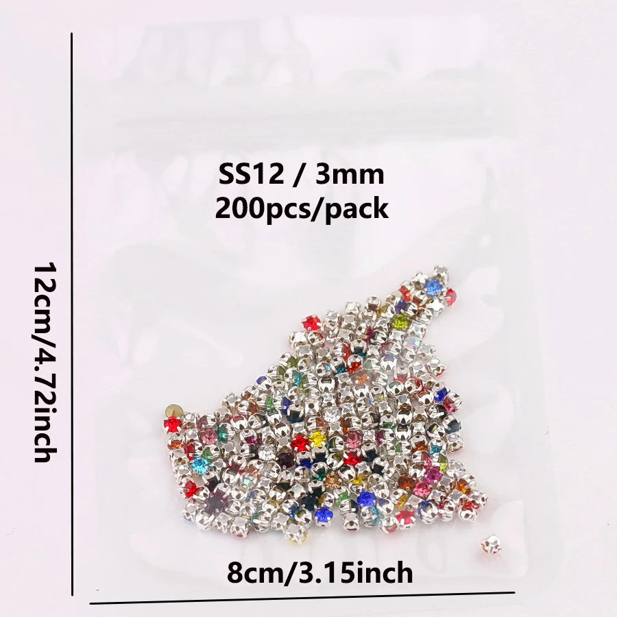 Vibrant Silver Claw Glass Crystal Rhinestone Beads for DIY and Fashion Crafting