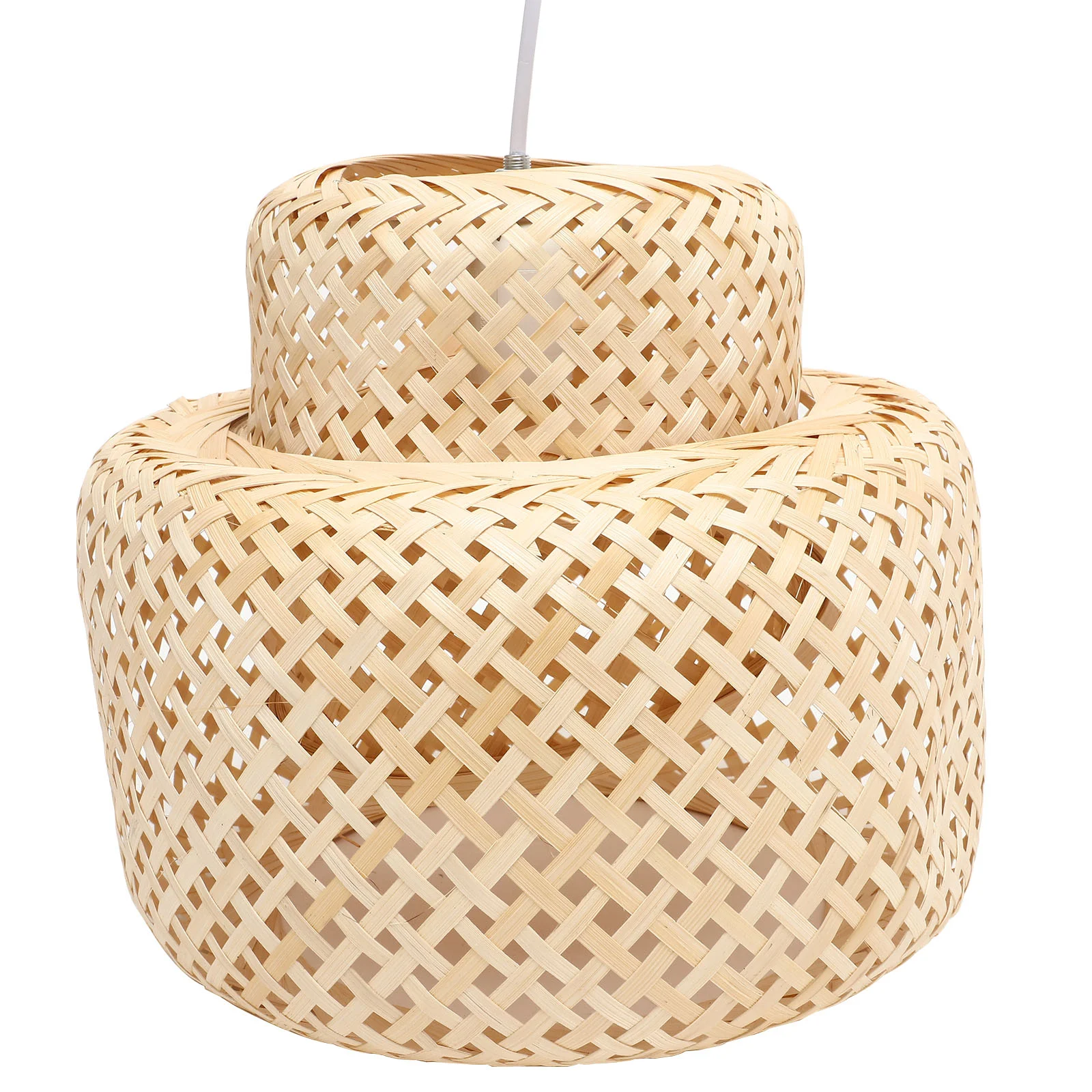 

Modern Hand Woven Bamboo Chandelier Lampshade Celing Light Cover Pendant Dining Rroom Light Fixture Without Bulb