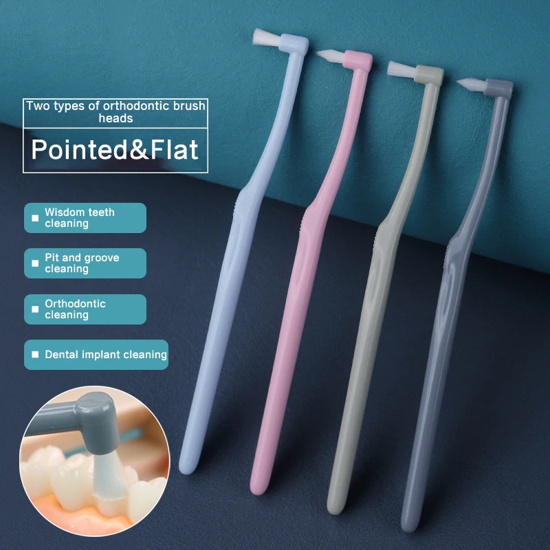 

Orthodontic Interdental Brush Double-Beam Soft Teeth Cleaning Toothbrush Oral Care Tool Small Head Soft Hair Implant Adult