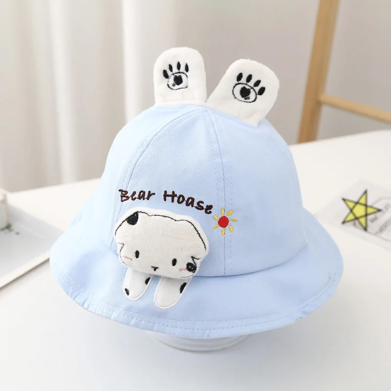 3Pcs/Pack Autumn Cartoon Fisherman Hat Boys Girls Cute Bear Cotton Hats Kids Headwear Accessories Children Sunshade Cap 3-24M