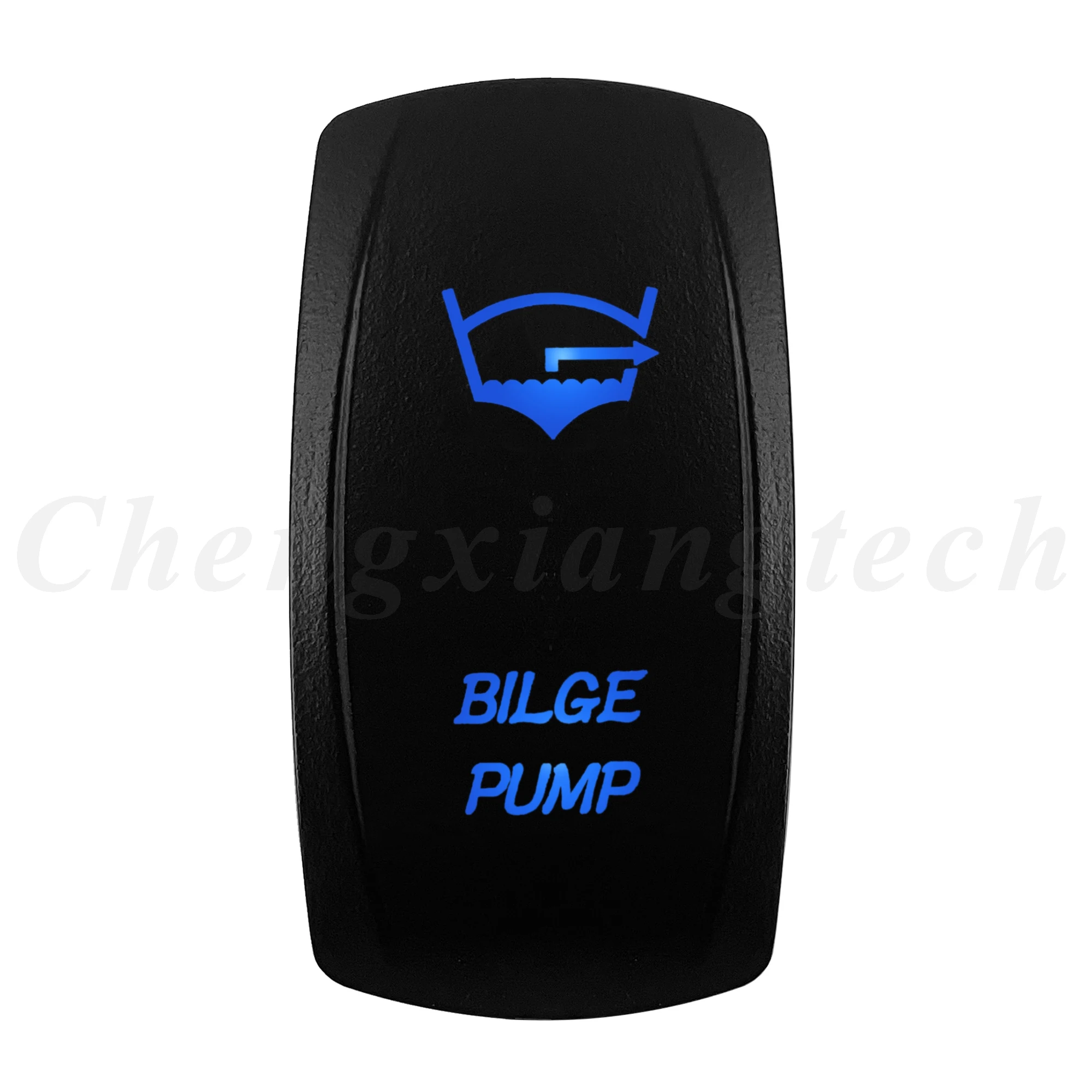12V 20A Blue LED Waterproof Laser Rocker Switch - IP68 Rated