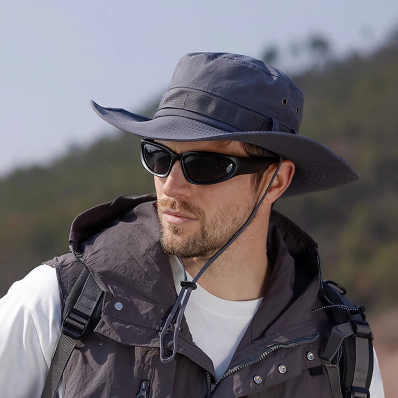 유니섹스 레터 자수 프린트 버킷햇, 어부 모자, 야외 캐주얼 모자, 자외선 차단 모자 