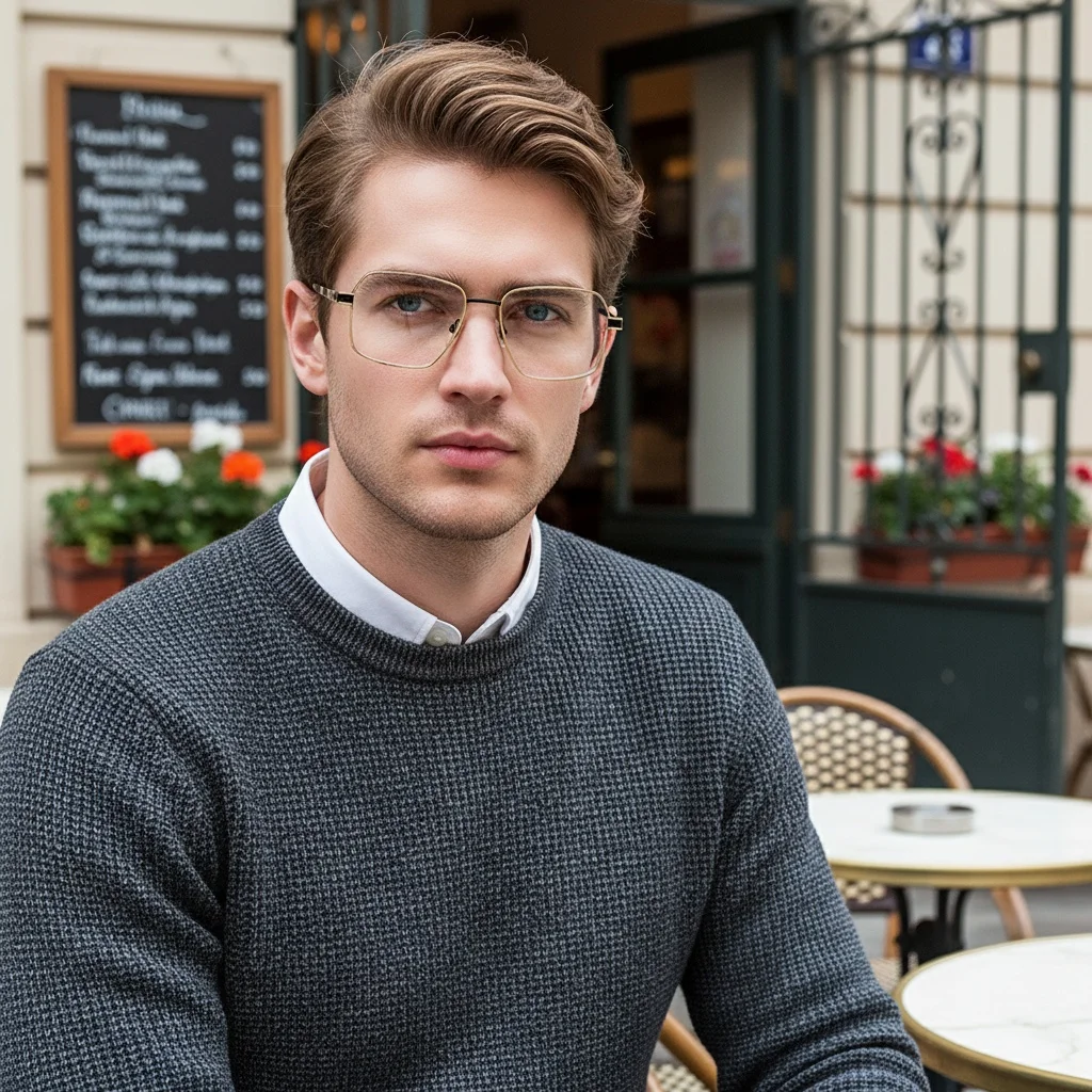 Business-Brille mit Metallrahmen zum Lesen von Zeitungen, hochauflösender Handy-Betracht und Blaulichtschutz 6013 – Detail 1