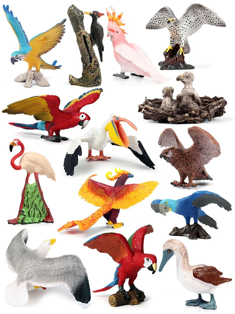 アフリカンコレクション 手描き 鳥の置物 2体セット