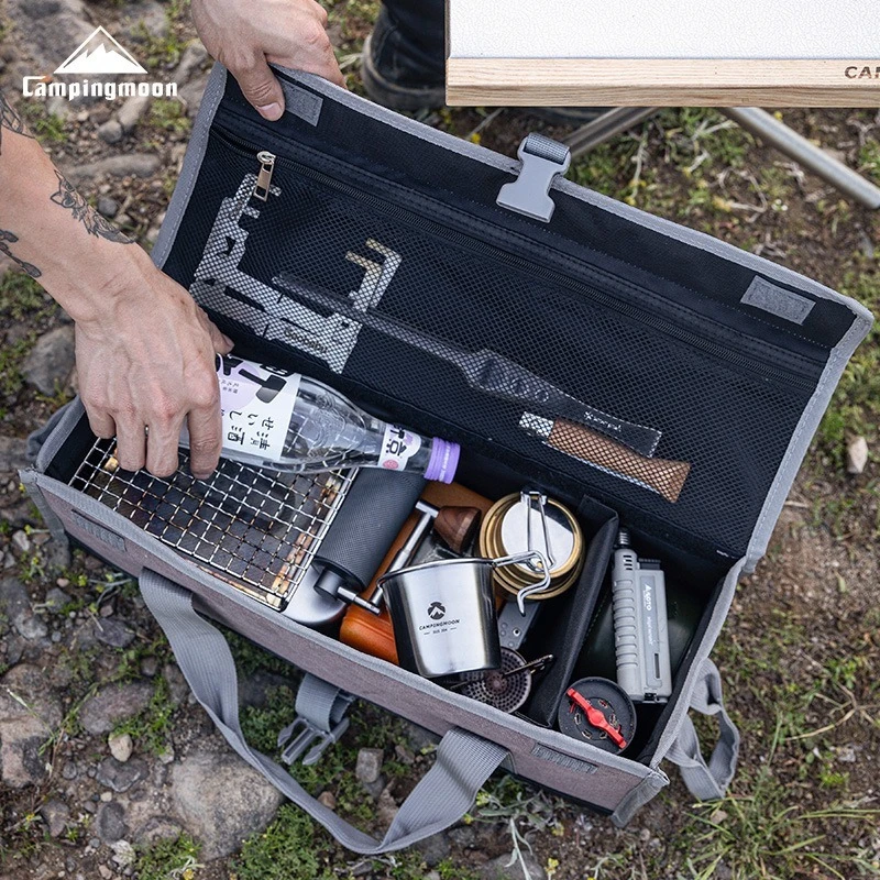 CAMPINGMOON Outdoor Camping Portable Camping BagMulti-Function Gears Picnic Barbecue Portable Handles Canvas Storage Bag