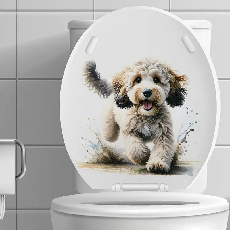 Cockapoo Dog Self-Adhesive Wall Decal-Removable, Reusable PVC Sticker for Kitchen & Living Room Decor