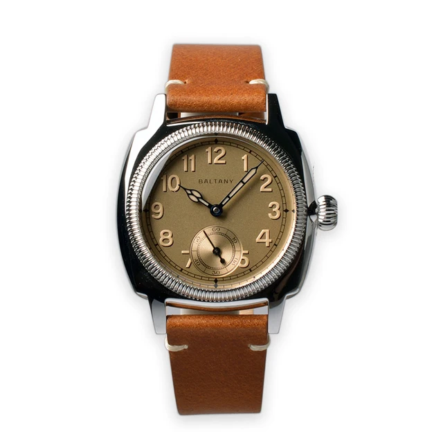 

Baltany Men Pilot Watch Military 36mm Retro Watches Manual Wind Mechaical Wristwatch Sapphire 200M Waterproof C3 Luminous ST1700