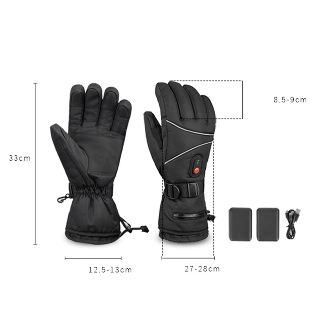 1 Pair Electric Heating Gloves Windproof Winter Gloves Touchscreen Men Women for Ski Cycling for Motorcycle for Sports Hiking