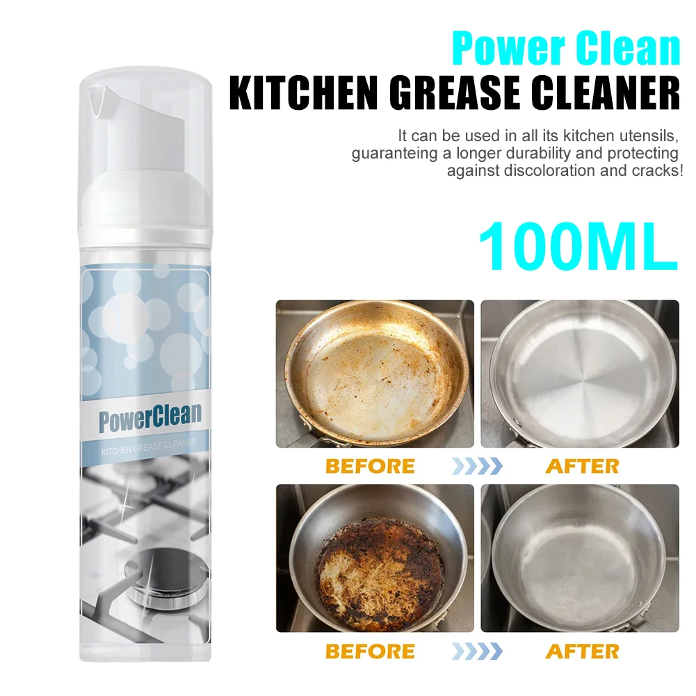 

Grease Cleaner Foam All Purpose Degreaser Remove Stubborn Grease Stain Dirt on Range Hood Stove Countertop