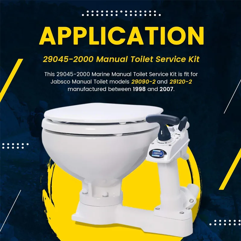 29045-2000 Marine Manual Toilet Service Kit Compatible with Jabsco Manual Toilet Models 29090-2 and 29120-2 ,(1998 and 2007)