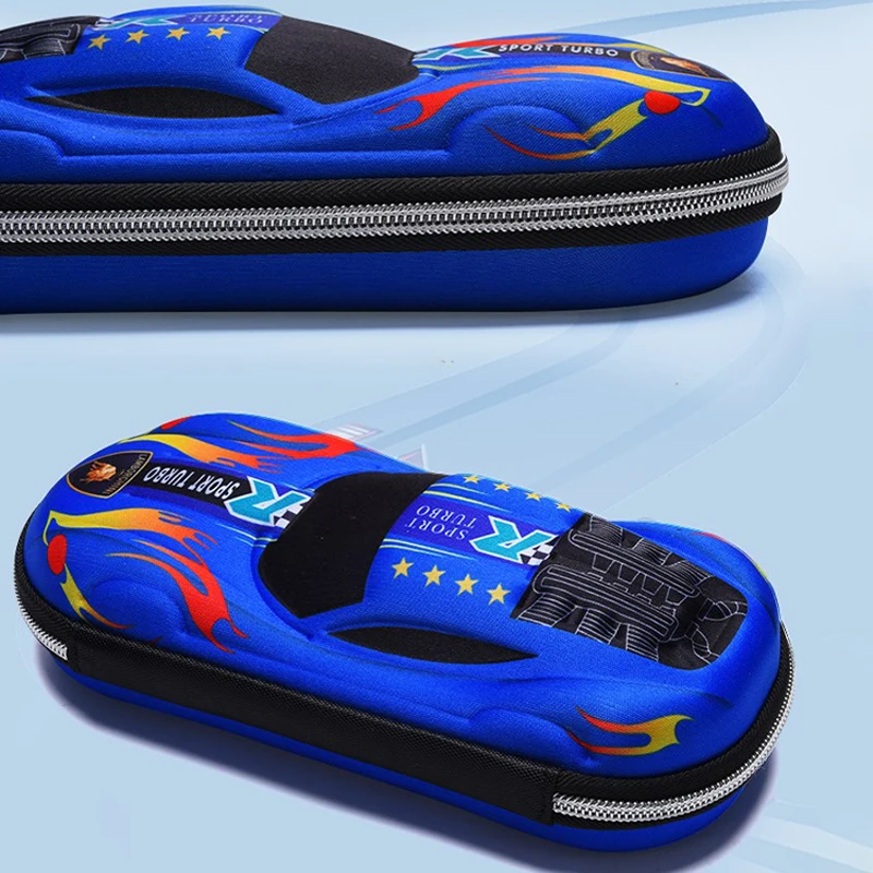 Pencil Cases 3D Racing Car Pencil Cases Cartoons School Pencil Case For Children Stationery Box EVA PU Plastic Pen Case Boy Cute Pen Bag