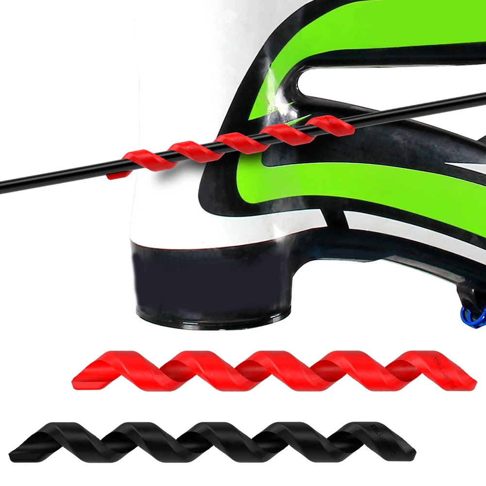 

5pcs Bike Frame Protection Cable Outer Brake Gear Hose Rub Spiral Silicone Sleeve Housing Brake/Shift Line Pipe Wrap Frame Guard