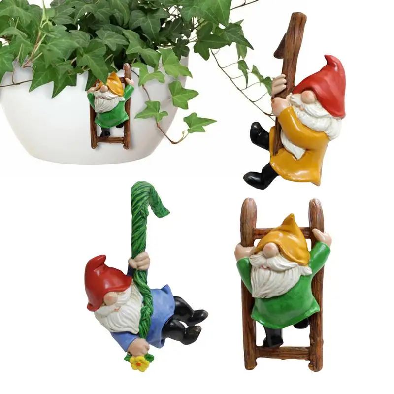 

Garden Gnome Statue Outdoor Elf Tree Climbing Sculpture Dwarf Pendant Statues Miniature Gardening Gnomes Figurines Garden Dwarf