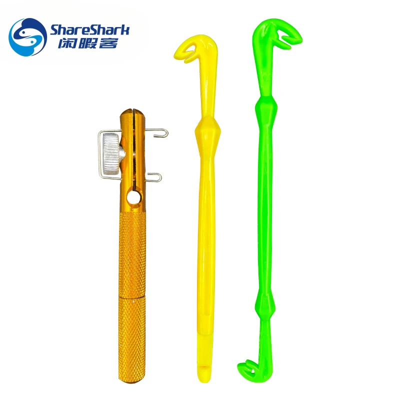 Fishing Hook Tier Fishing Line Knotter Aluminum Alloy Double-headed Needle Knots Fly Tying Tools Winter