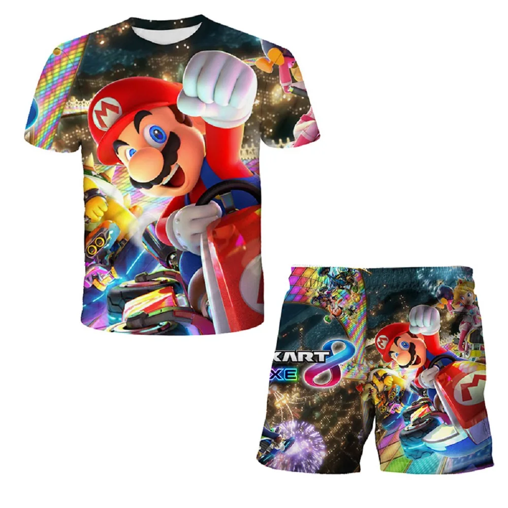 

Mario Clothing Set 3-14 Year Old Girls T-shirt Shorts 2-Piece Children's T-shirt Shorts Set Boys' Infant T-shirt Shorts