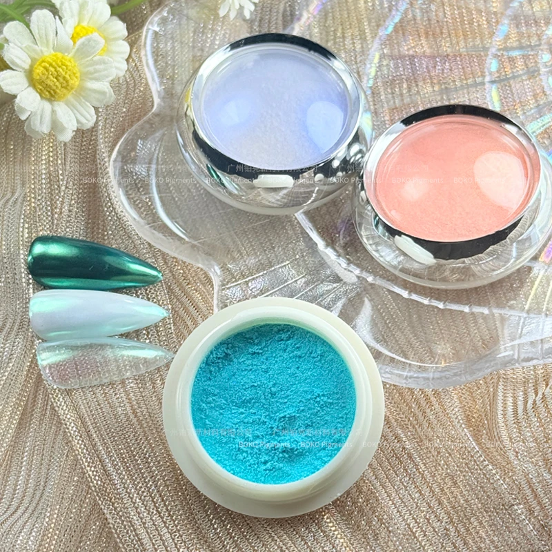 BOKO Nails Aurora Powder Kit Fairy Pearlescent Mirror Chrome Pigment Rub Dust Manicure Decoration