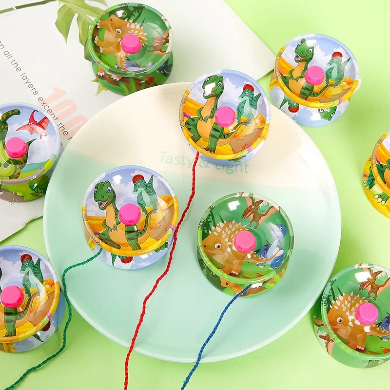 1Pcs Funny Kids Toy alloy Cartoon Dinosaur Yo-Yo Toy Kids Birthday Christmas Party Favors Carnival Reward adult Gifts ﻿