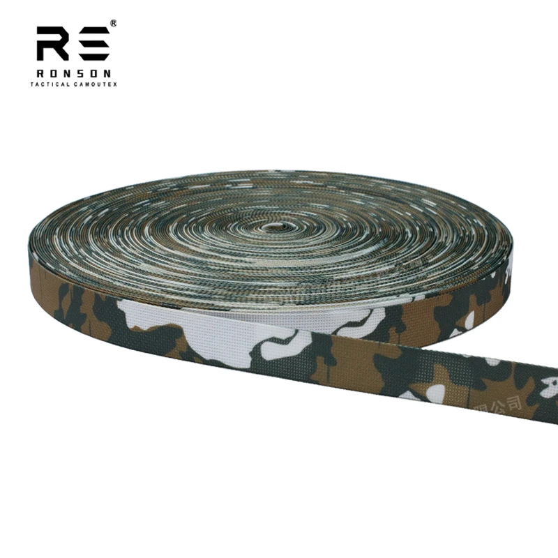 Tactical Strap Webbing 25mm Webbing Camouflage 10m Outdoor Backpack 25mm Sports Shoes Dog Shoes Printed