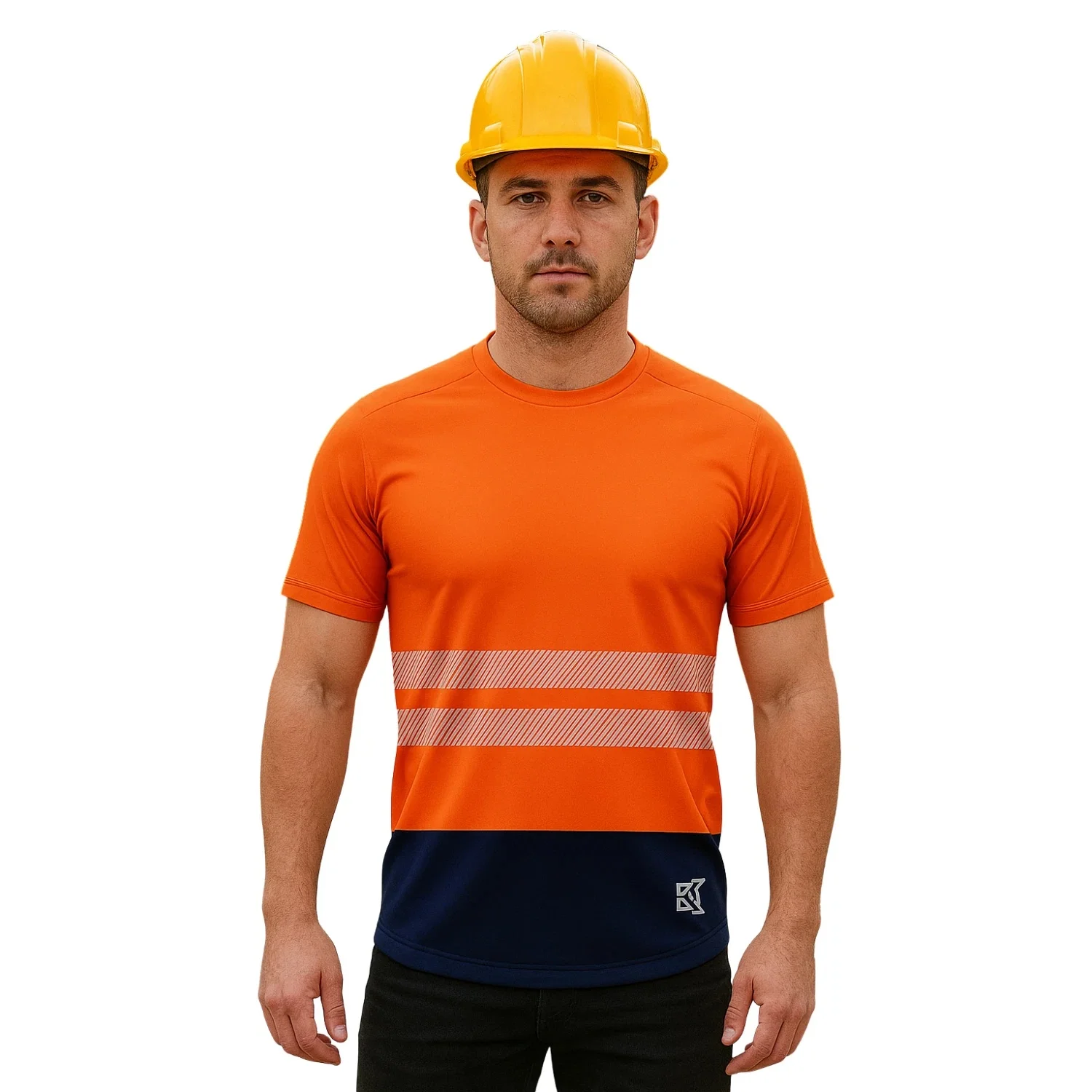Trendiges, lässiges, kurzärmeliges Arbeitsschutz-T-Shirt, atmungsaktive, bedruckte Kleidung mit Rundhalsausschnitt – Detail 8