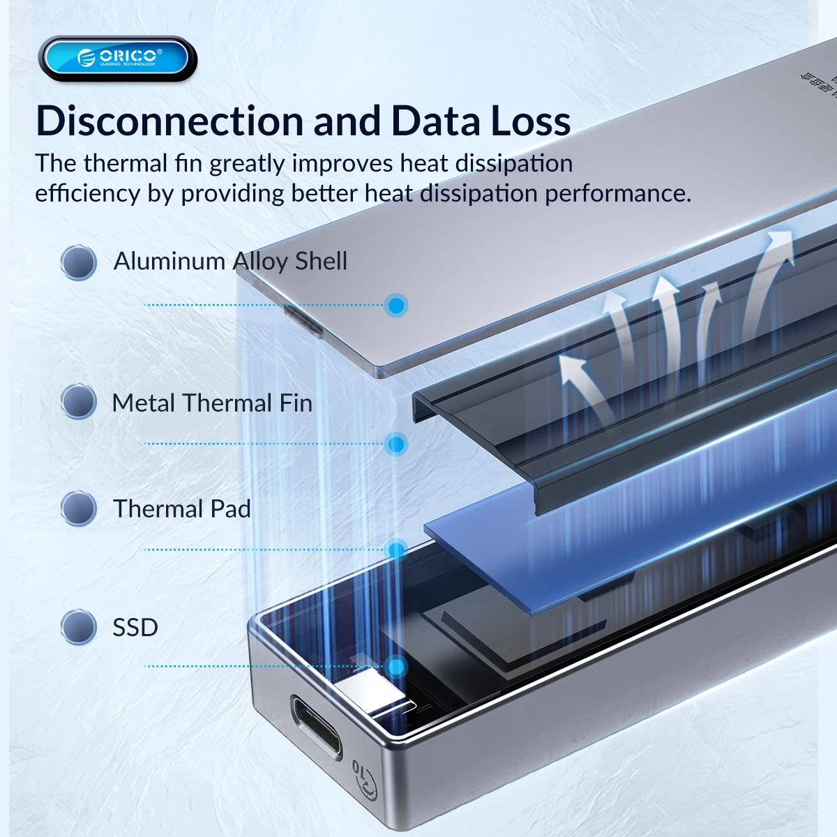 Orico-adaptador Externo de Alumínio Gabinete Ssd Usb c Compatível com Thunderbolt e Pcie 3.0x4 Ferramenta Gratuita M.2 Nvme 40gbps Usb4 - Imagem 6