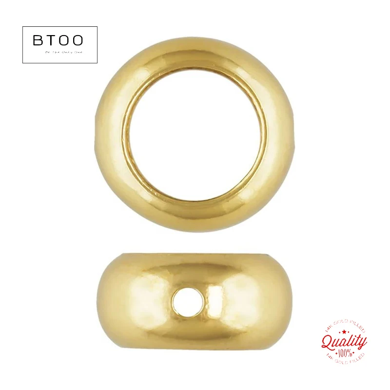 

Real 14K Gold Filled Bead Frames DIY Circle Bead Frame Spacer 5mm 7mm 8mm Tarnish Resistant Hypoallergenic Jewelry Findings