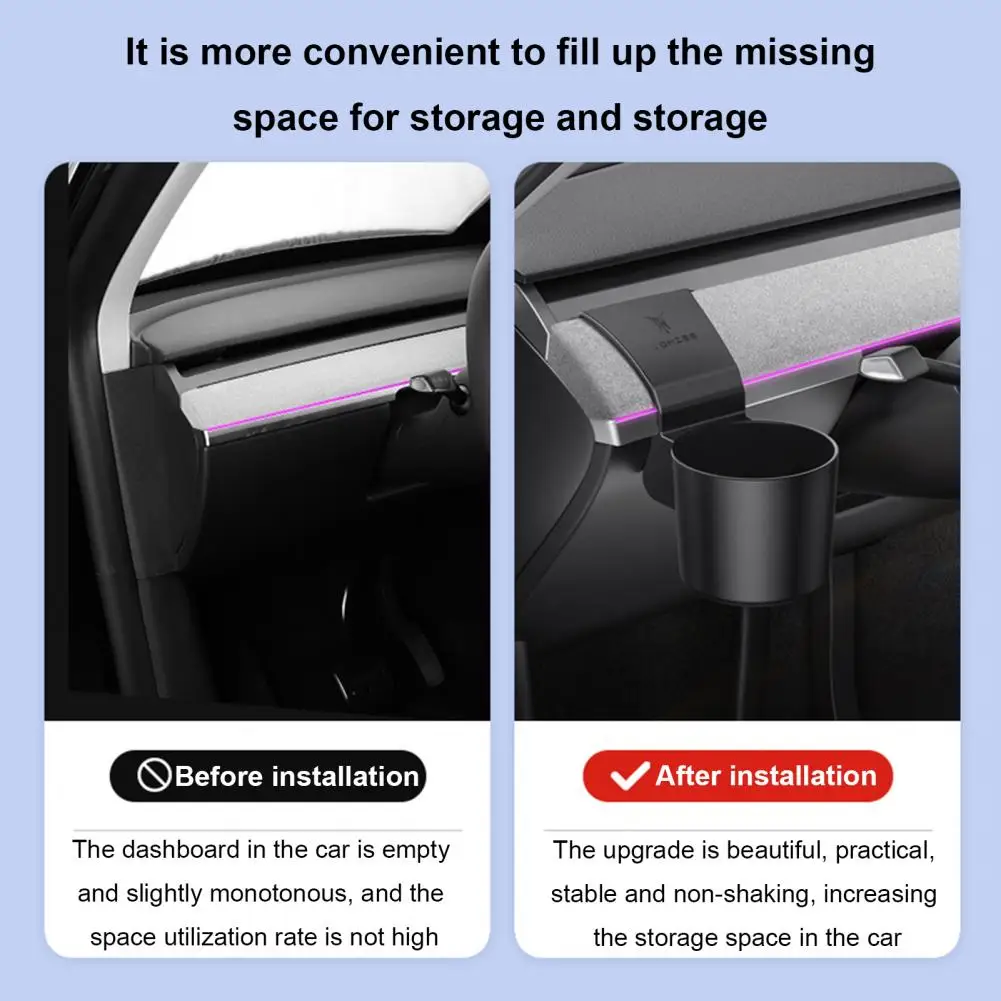 

Cup Holder Extender Universal Car Dashboard Water Cup Holder for Tesla Model Y/3 Stable Non-slip Design Compact for On-the-go
