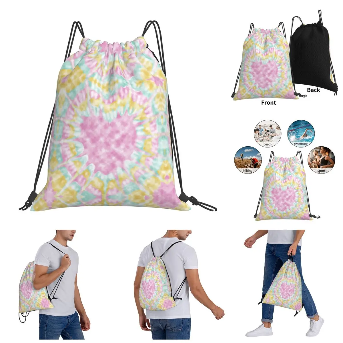 

Heart. Tie Dye Pattern. Tie Dye Drawstring Bags Gym Bag Classic Backpack Humor Graphic Rucksack
