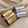 Chunky Oversized Statement Bracelet For Women Men Golden Glossy Wide Cuff Open Wrist Bangle Exaggerated Punk Goth Jewelry Gifts 1