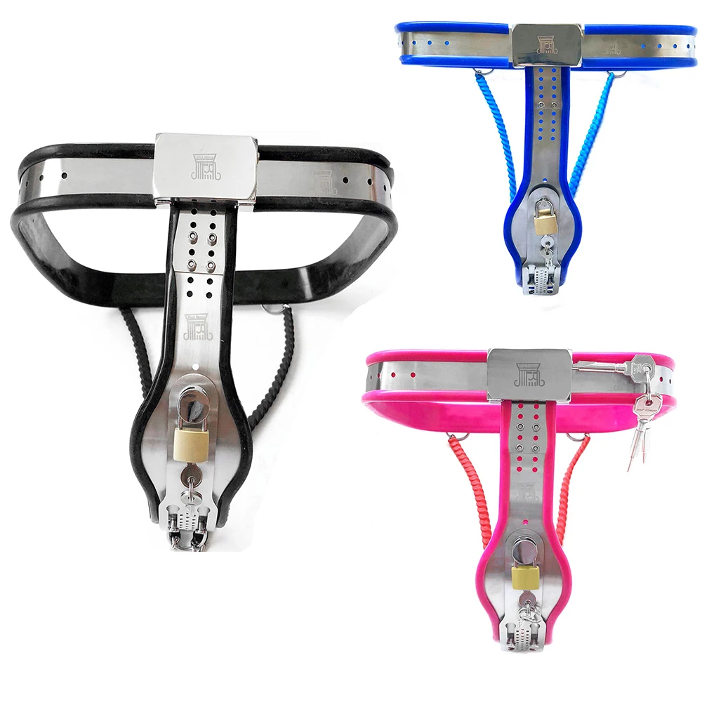 

Stainless Steel Silicone Female Chastity Belt Sexy Metal Pants Sex Toys for Woman BDSM Bondage Lockable Metal Adult Slave Toys