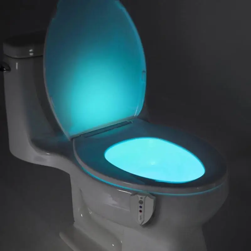 UV sterilizáló WC-lámpa mozgásérzékelővel, 8 színben, WC-csésze intelligens éjszakai fényhez, fürdőszobai baktériumölő lámpához_voghion.com