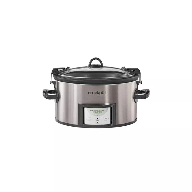 Crock-pot 7-Qt. Black and Stainless Steel Cook and Carry Digital Countdown Slow Cooker with Easy Clean