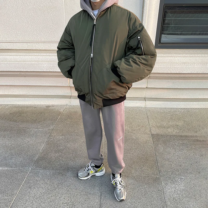 Korean Version of The Trend Loose Bomber Jacket Cotton-padded Jacket Men's Winter Padded Padded Padded Baseball Uniform Coa