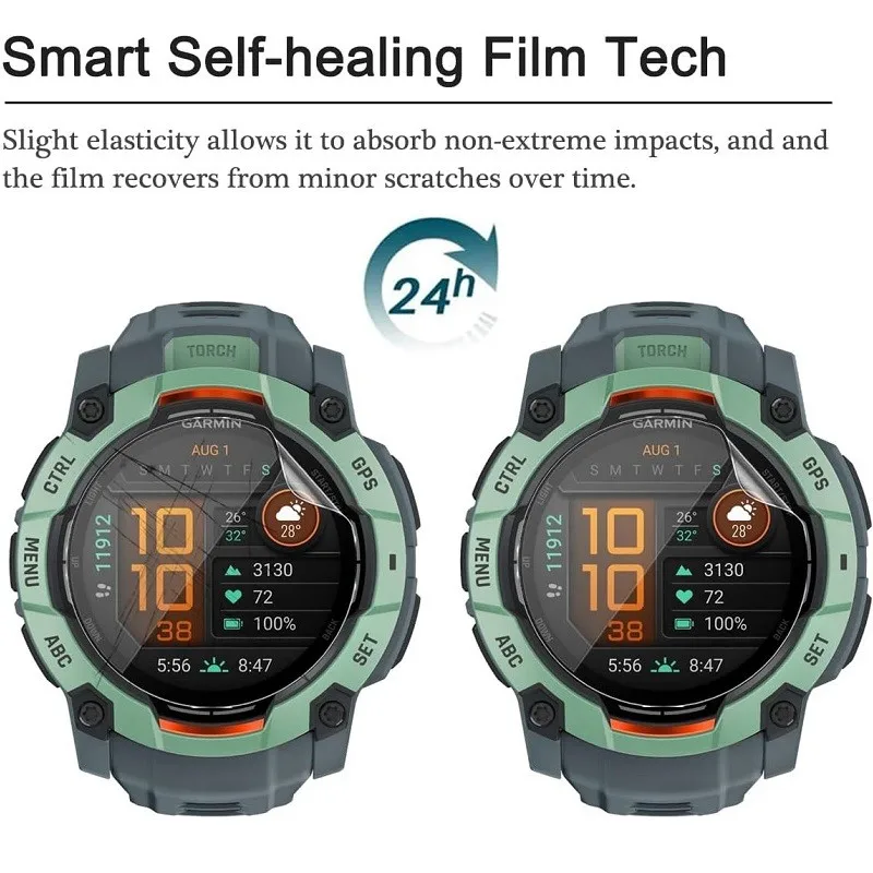 3/10PCS Garmin Instinct 3 Instinct3 50mm Instinct E 40/45mm SmartWatch HD 투명 소프트 필름 용 TPU 하이드로 겔 스크린 보호 필름