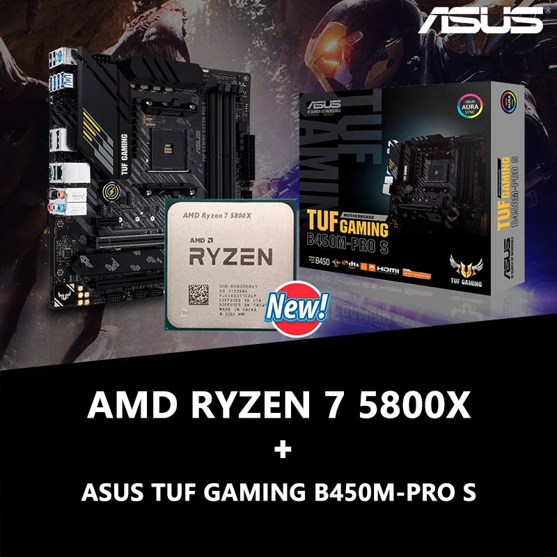 NEW AMD Ryzen 7 5800X R7 5800X + ASUS TUF GAMING B450M PRO S