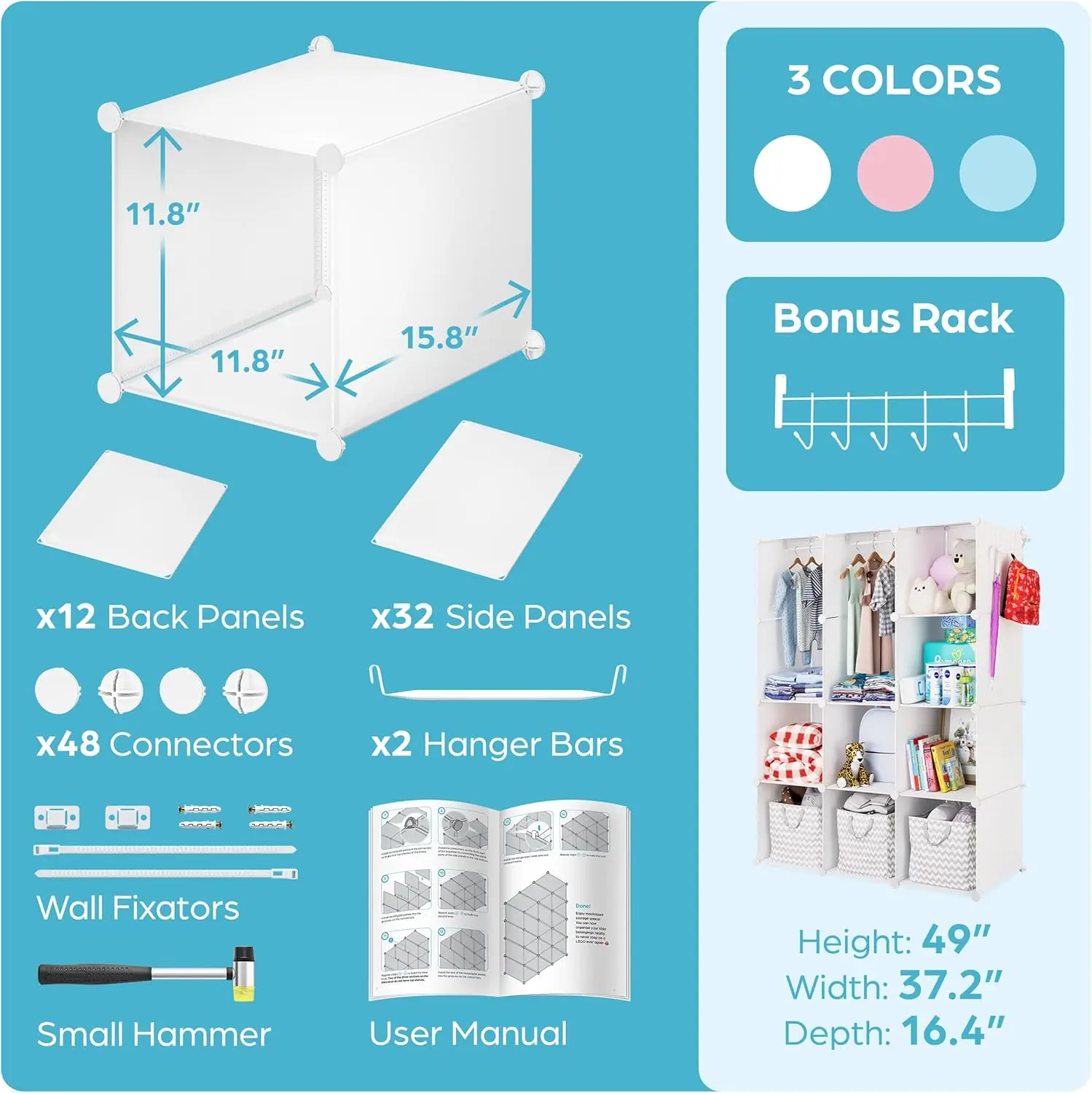 Durable Wardrobe for Closet  home organization and storage store bag closet organizador de ropa 6