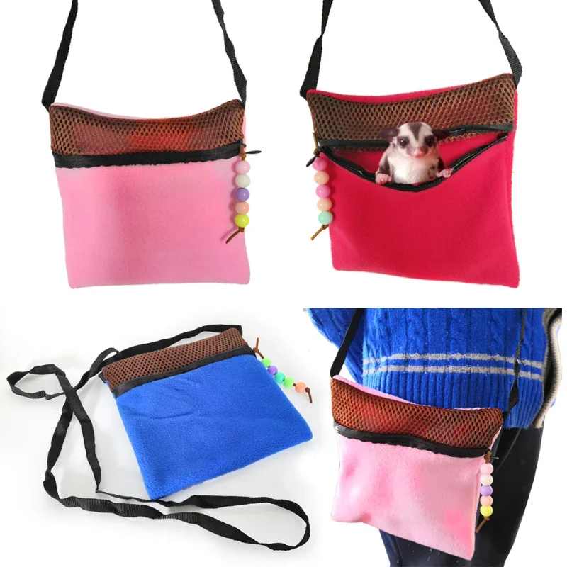 작은 동물 외출 침낭, 쥐 햄스터 캐리어 가방, 여행 휴대 파우치, 슈가 글라이더용 통기성 핸드백