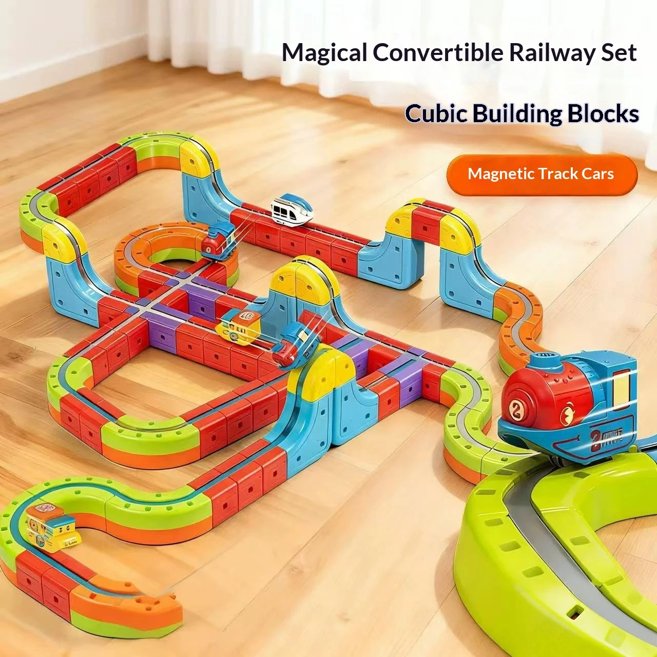 핫 세트 반중력 자기 트랙 기차 세트 유연하고 변화 가능한 매직 레일카 전동 조립 장난감 어린이 크리스마스 선물