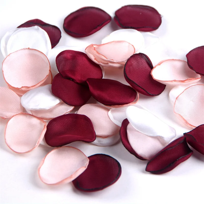 100/200/300pcs Artificial Rose Petals Colorful Wedding Romantic Silk Rose Flower Petal Girl Wedding Decoration Roses Accessories