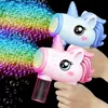 Unicorn Electric Bubble Gun Luminous Bubbles Machine Automatic Soap Blower with Outdoor Party Kids Games Children Gift Toy 1