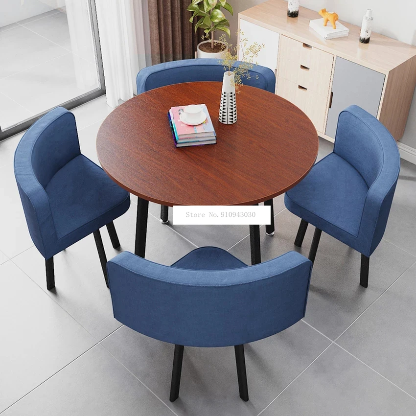 90CM 4 Person Coffee Table With chair Combination Negotiation Reception Table Set Drinking Shop Leisure Round/Square Tea